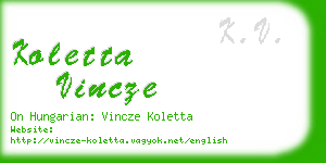 koletta vincze business card